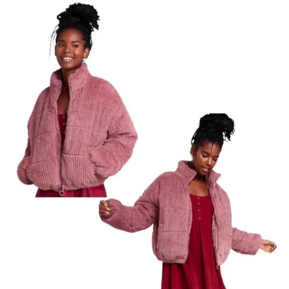 Wild Fable Faux Fur Corduroy Puffer 